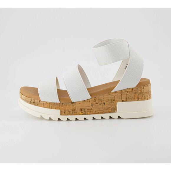 CUSHIONAIRE Naomi Stretch Cork Wedge Sandal, Women's US Size 6M - $54.99 MSRP - Picture 1 of 7